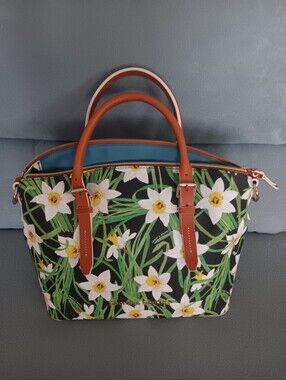 Dooney & Bourke Bag Purse Daffodil Black Domed One Owner Like New Dustbag